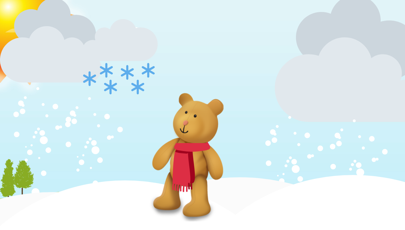 Stanley bear enjoying the cold weather