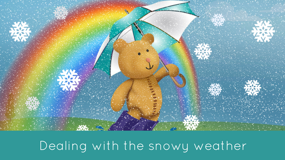 Stanley bear enjoying the snow