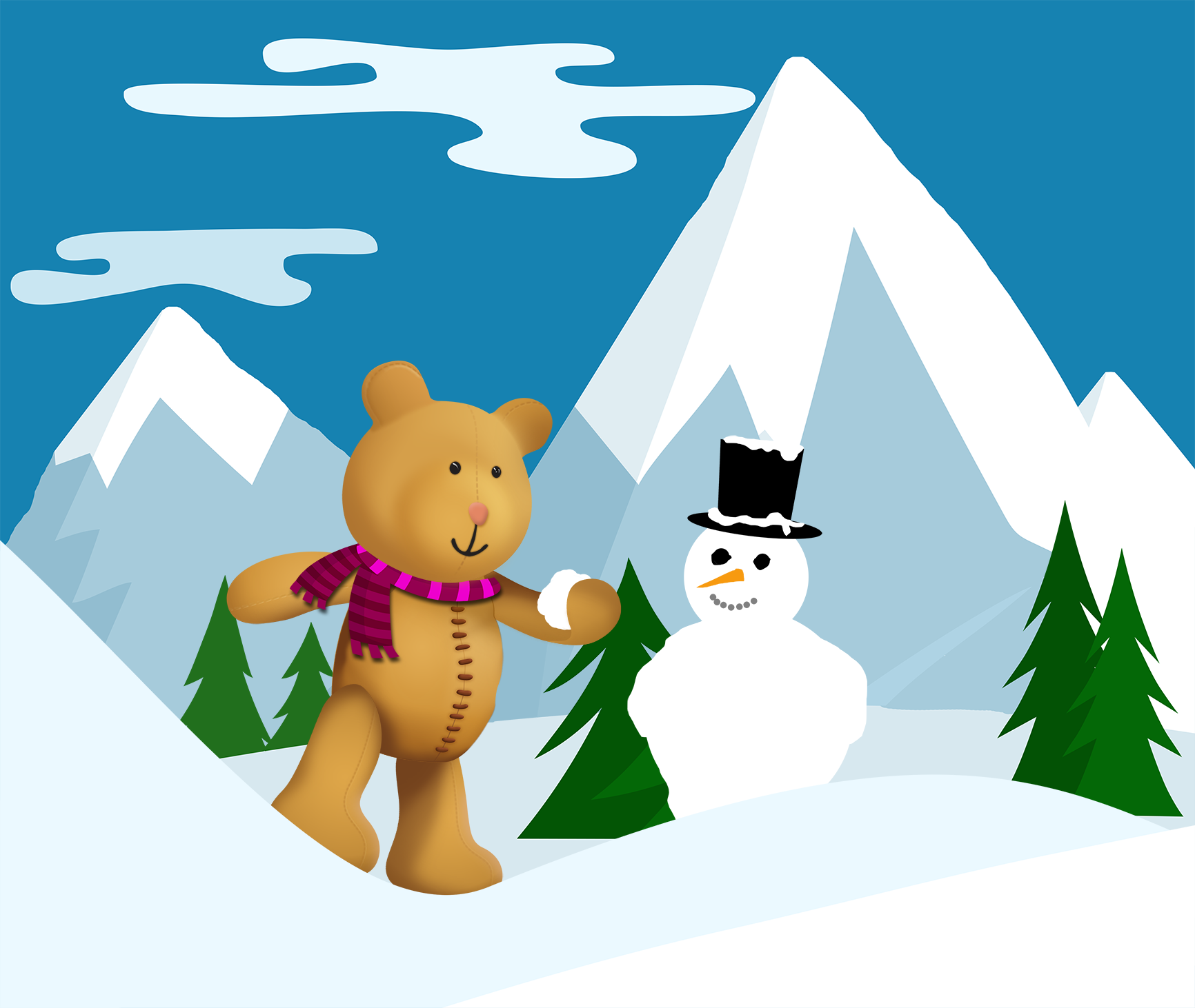 Stanley the bear in the snow